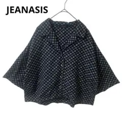 JEANASIS ジーナシス 開襟ショート丈 シャツブラウス　フリー　総柄