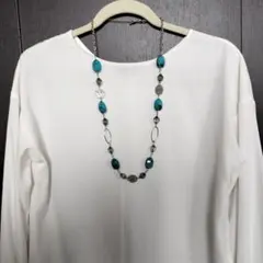 ターコイズビーズ ロングネックレス