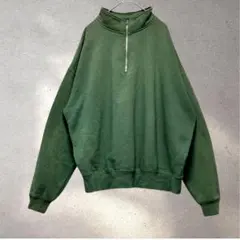 フリークスストア　ハーフジップ プルオーバー　スウェット　退色　グリーン