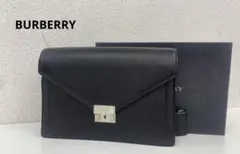 BURBERRY ショルダーバッグ サコシュ オールレザー ブランドロゴ金具 
