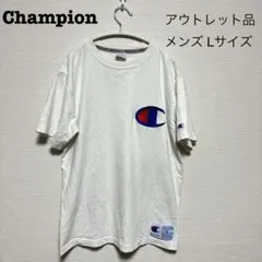 【アウトレット品】Champion 刺繍ワンポイントTシャツ Lサイズ