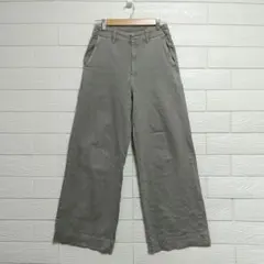 ユニクロ UNIQLOワイドトラウザージーンズ L グレー 古着