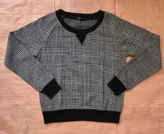 GORGE グレンチェック柄 長袖カットソー ブラック系