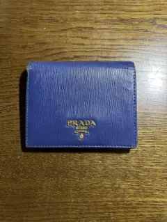 PRADA ネイビー 二つ折り財布　サフィアーノ　プラダ　レディース