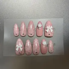 【オーダー】レースリボンネイル　ハンドメイド