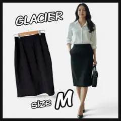 GLACIER 黒タイトスカート M 通勤オフィス 膝丈 上品のサムネイル