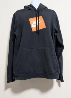 NIKE パーカー ブラック オレンジロゴ Mサイズ 裏起毛