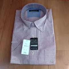 STUART KENT 半袖シャツ 赤と白のチェック