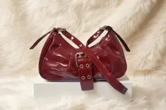 最終価格　新品　ワインレッド バケット型ショルダーバッグ