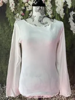 LOWRYS FARM 長袖カットソー　ホワイト　Lサイズ