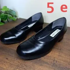 AQUALADY　レザー　外反母趾 ５e パンプス　幅広　 黒 　23.0cm