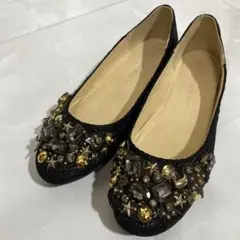tsumori chisato WALK フラットパンプス レザー　ビジューのサムネイル