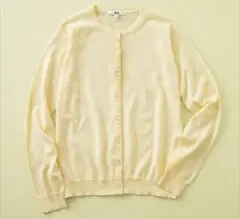 UNIQLO UVカット クルーネック カーディガン イエロー
