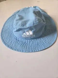 adidas 水色 ストライプ ハット　51～54cm