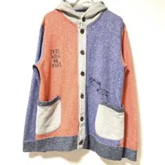 ✨綿素材✨ POWER TO THE PEOPLE パーカー L 前開き ボタンのサムネイル