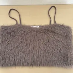 GU ファー ビスチェ ブラウン