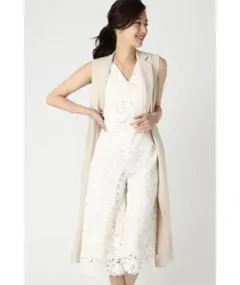 【美品】スピックアンドスパン 花柄 総レース オールインワン