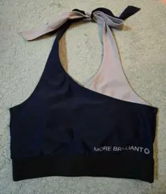 【美品】feelcycle★ホルターネックブラトップ★ネイビー×グレー★XS