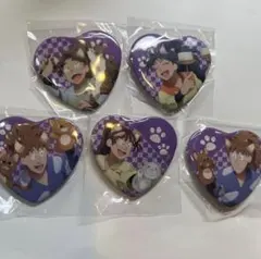 忍たま乱太郎　ナンジャタウン　ハート型缶バッジ　尾浜 久々知 竹谷 鉢屋 不破