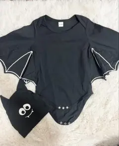 良品！！！【ハロウィン】コウモリの翼付きロンパース➕帽子セット