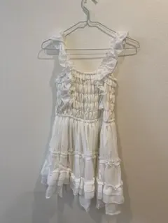 GRL フリルショルダーティアードミニワンピース