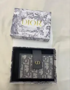 DIOR カードケース（グレー、ゴールド金具）