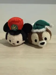 ディズニーツムツムぬいぐるみ ミッキー・チップ クリスマス仕様