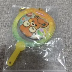 韓国限定　釜山　ポケモン　缶バッチ付　うちわキーホルダー　ガチャガチャ　パモのサムネイル