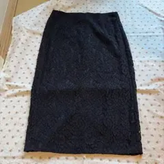 GUネイビー レース タイトスカート