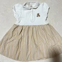 【petit main】プティマイン半袖ポロ切替えワンピース 女の子 フォーマル