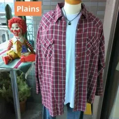 no194 アメリカ古着  Plains ウエスタンシャツ 2XL チェック