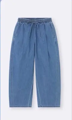 GU デニムバレルアンクルパンツ ブルーのサムネイル