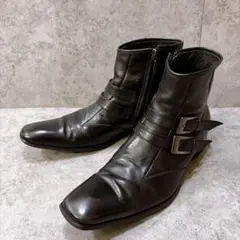 Y2K grunge お兄系 leather boots 26cm - メルカリ