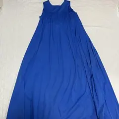 新品未使用タグ付きINÉD ノースリーブ ロングワンピース ブルーM