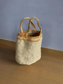 ハンドメイド｜麻紐バッグ☆麻ひもバッグ｜トートバッグ｜ぽこぽこ