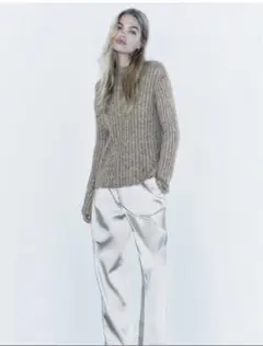 【美品】即購入⭕️お値下げ検討‼️ZARA センターシーム リブニットセーター
