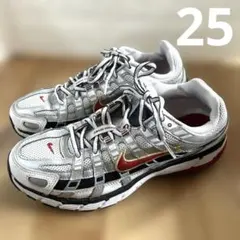 NIKE ナイキ スニーカー レディース P-6000 シルバー　赤