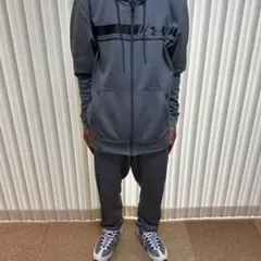 UNDER ARMOUR セットアップ LメンズL グレー ビッグロゴ パーカー