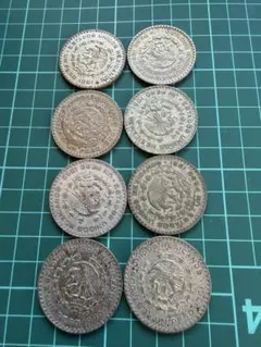 外国銀貨　メキシコ1Ｐ銀貨　8枚まとめロット