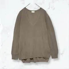 K0034 アーバンリサーチドアーズ ニット モカ F Vネック 無地 シンプル