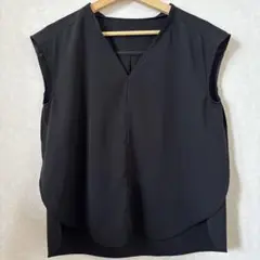 スピック＆スパン サイドスリット フレンチブラウス　ブラック　黒