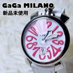 ✨新品未使用✨GaGa MILANO 腕時計　裏スケ　ホワイト　マヌアーレ48のサムネイル
