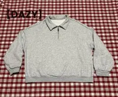 【DAZY】グレー ハーフジップ スウェット