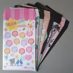 月謝袋 ネコ好き 色々可愛い8枚セット☆学習塾、ピアノ、音楽教室、習い事等