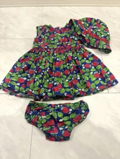 next 6-9month イチゴ柄ワンピースと帽子のセット