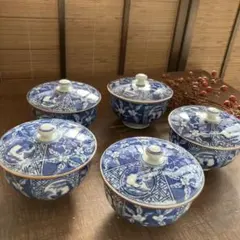 有田焼　瑞窯　湯飲み 5個セット　蓋付き　和風