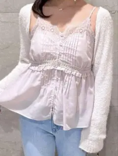 SNIDEL ボレロ×レースキャミセットアップ CORAL - メルカリ
