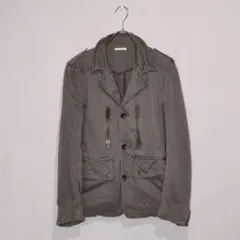 ミリタリー ZIPディテール ギミック テーラードジャケット グランジ