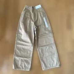 [新品] GU ツータックワイドパンツ　GIRLS ベージュ　Sサイズ　140