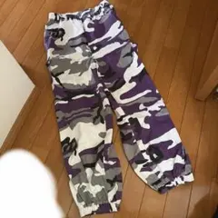 ☆カラー 迷彩 カーゴパンツ 紫 カモフラ
